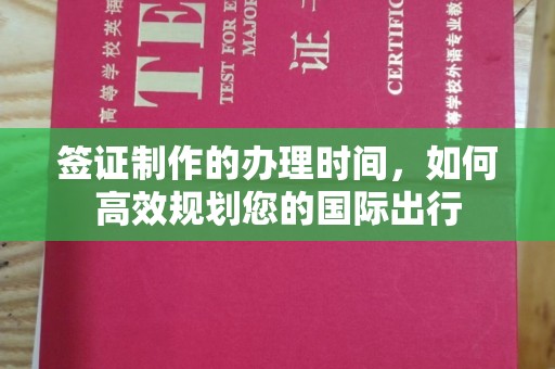南浔签证制作的办理时间，如何高效规划您的国际出行